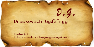 Draskovich György névjegykártya
