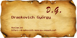 Draskovich György névjegykártya