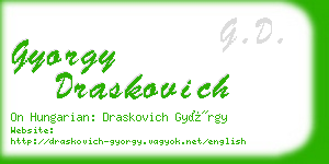 gyorgy draskovich business card